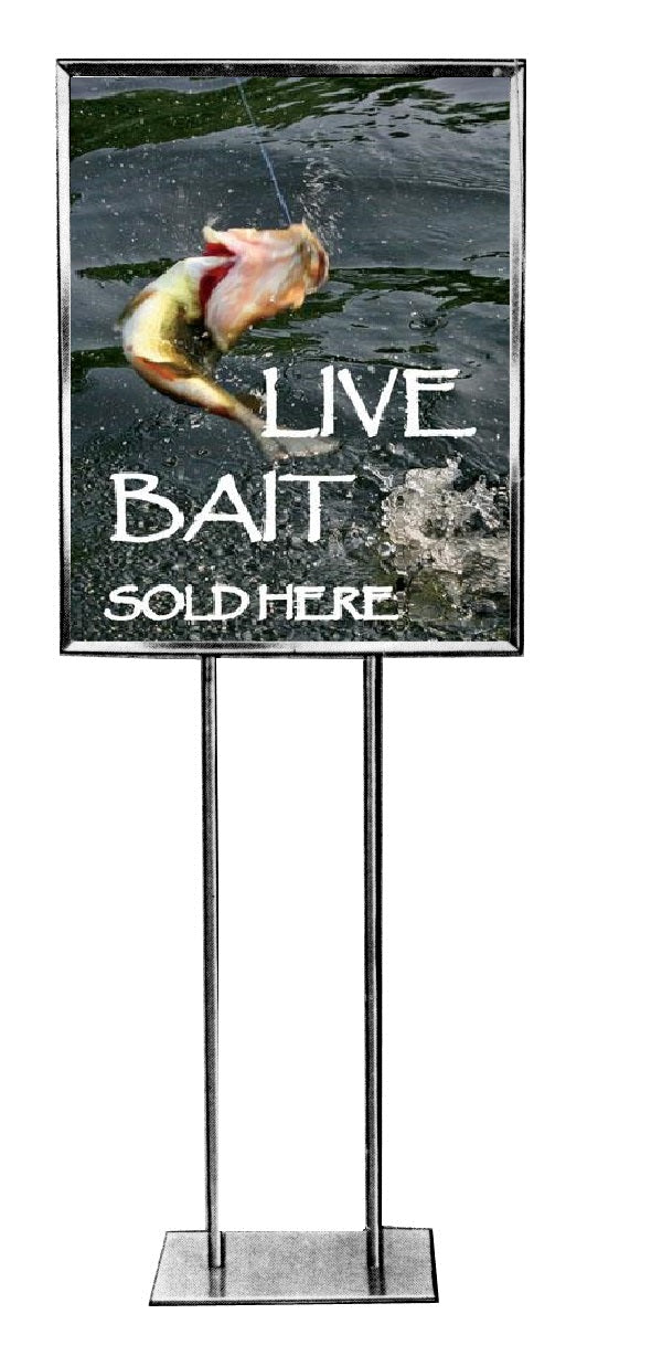 Live Bait Standard Retail Standard Poster-Floor Stand Stanchion Sign- 22 x 28