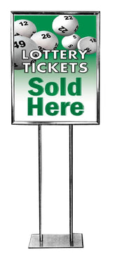Lottery Tickets Sold Here- Standard Posters-Floor Stand Stanchion Signs