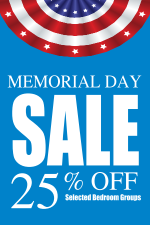 Memorial Day 25% Off Sale Posters-Floor Stand Stanchion Signs-Value Pack