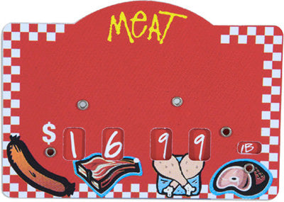 Dial Price Tags for Meat Department – 3"H x 4"W | 5-Pack