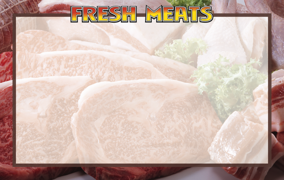 Fresh Meats Shelf Signs Price Cards-11"W x 7"H- 100 signs