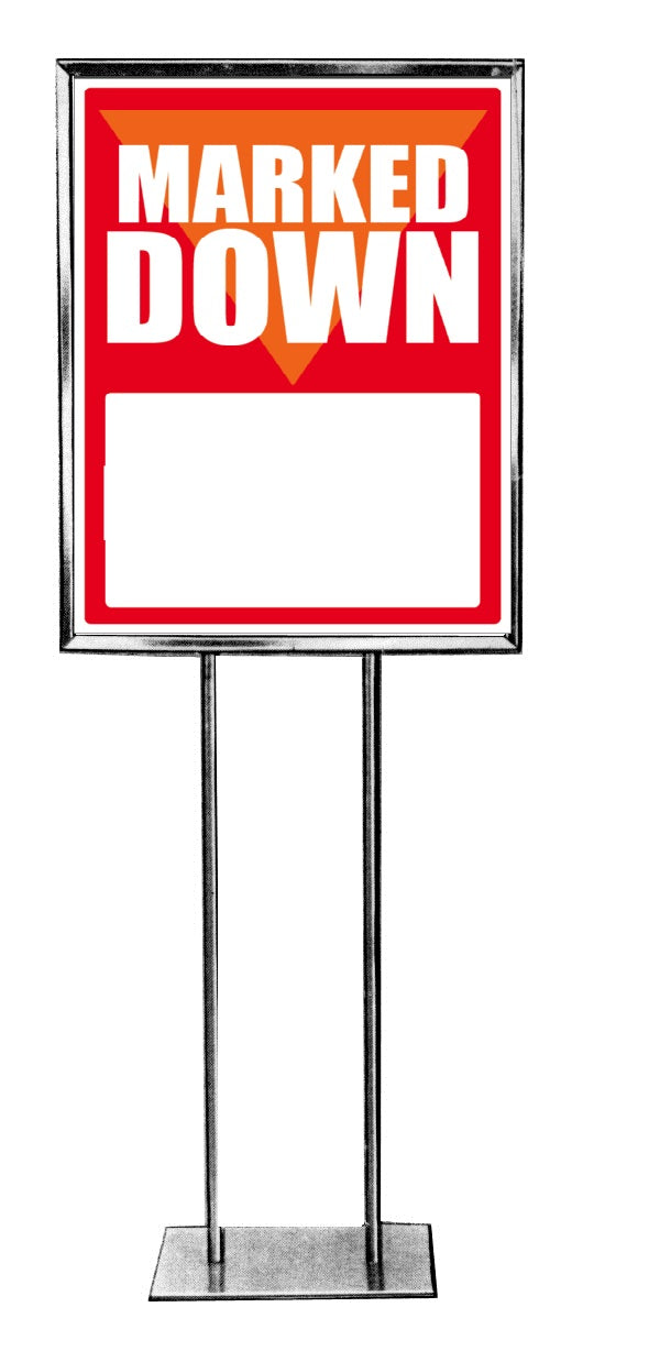 Marked Down Floor Stand Stanchion Sign