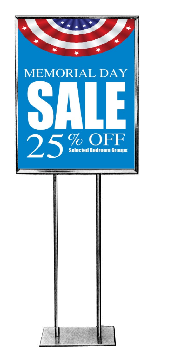 Memorial Day 25% Off Sale Posters-Floor Stand Stanchion Signs-Value Pack