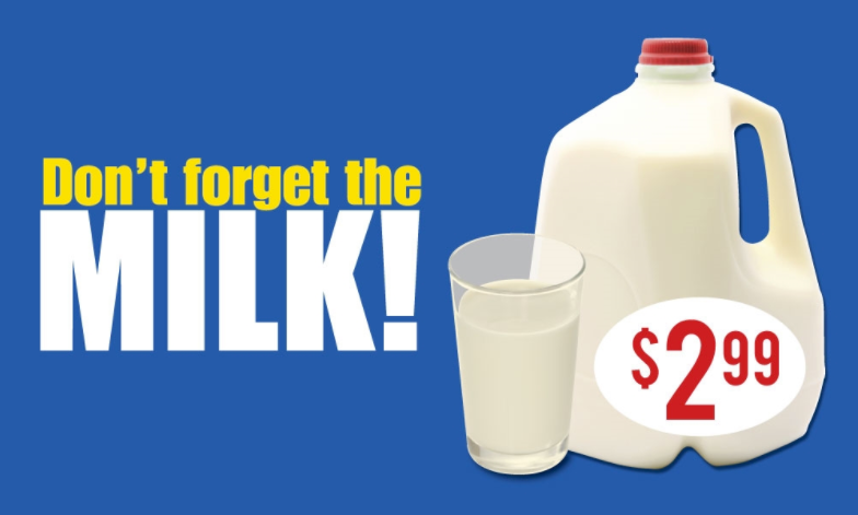 Milk Window Sign-Custom Price