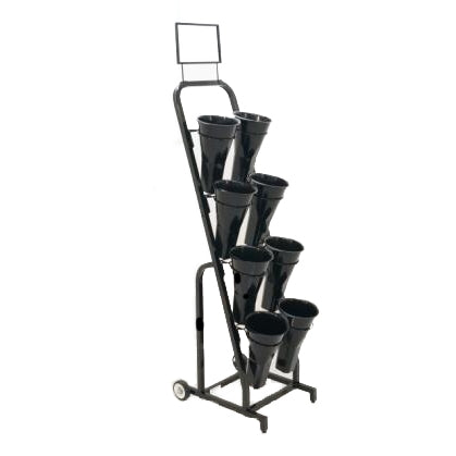 Black Metal 8 Vase Floral Cart Mobile Fixture