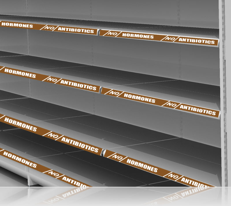 No Hormones-No Antibiotics Price Channel Molding Strips-12"W x 1.25"H -20 pieces