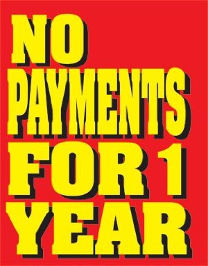No Payments for 1 Year Standard Posters-Floor Stand Signs-4 pieces