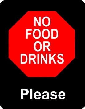 No Food or Drinks Store Policy Signs