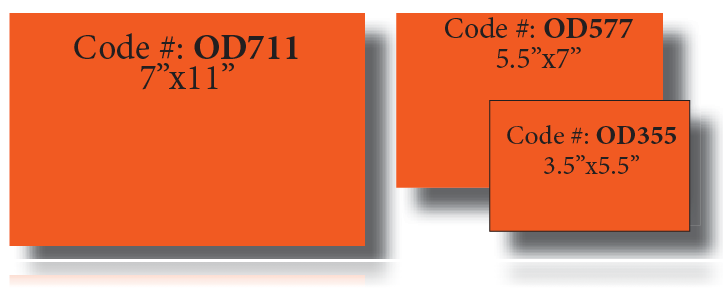 Orange Shelf Signs 5.5"W x 3.5"H -100 signs - screengemsinc