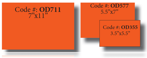 Orange Shelf Signs 5.5"W x 3.5"H -100 signs - screengemsinc