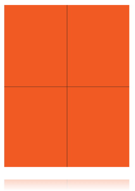 Orange Fluorescent Shelf Signs-Laser Compatible-8.5"W x 11"H- 4 up per sheet -400 signs - screengemsinc