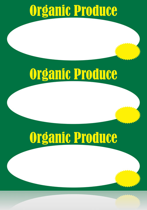 Organic Produce Price Card-Shelf Signs