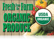 Organic Produce Hanging Sign Ceiling Dangler