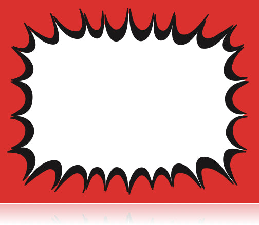 Red Starburst Shelf Signs-Retail Price Cards  7"W x 5.5"H -100 signs - screengemsinc