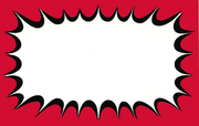 Red Starburst Price Cards Shelf Signs 11"W x 7"H -100 signs - screengemsinc