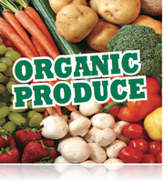 Organic Produce Hanging Sign-Ceiling Dangler