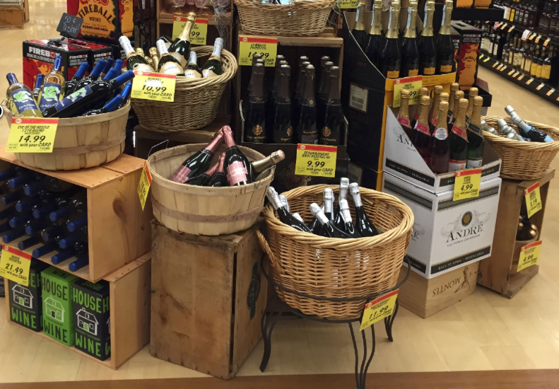 Wine & Spirit Metal Basket Stand - 22"W x 22.5"H