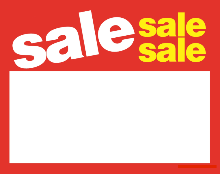 Sale-Sale-Sale Shelf Signs-Price Cards-11" W x 7" H -10 signs
