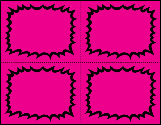 Pink Fluorescent Starburst 4UP Laser Shelf Signs Price Cards- 400 signs