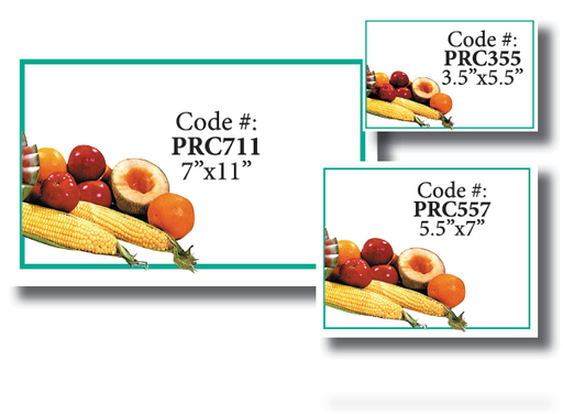 Produce Shelf Signs Price Cards-Full Color 11"W x 7"H -100 signs - screengemsinc