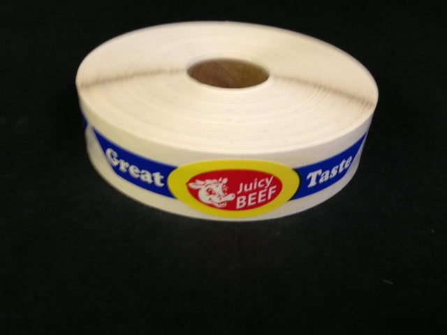 Beef Pressure Sensitive Strap Labels for Supermarkets-500 labels