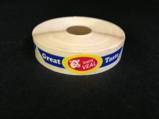 Veal Pressure Sensitive Strap Labels-2 rolls of 500 per pack