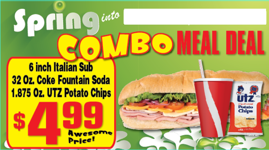 Pump Toppers Sign Insert-Combo Meal Deal