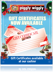 Piggly Wiggly Gift Certificate Floor Stand Stanchion Sign