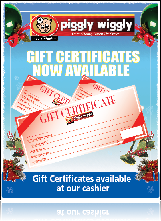 Piggly Wiggly Window Sign Poster-Gift Certificate