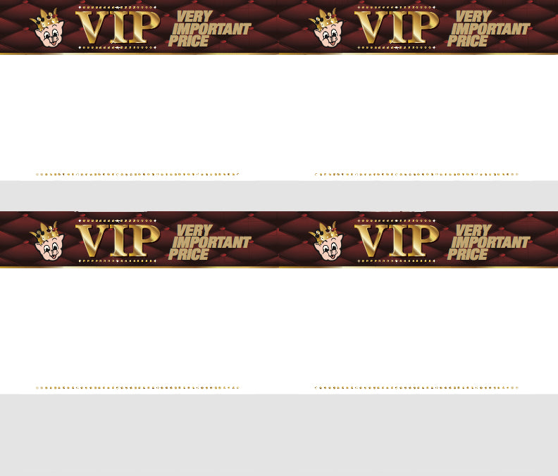 Piggly Wiggly VIP Shelf Signs-Price Cards-4 up-400 signs