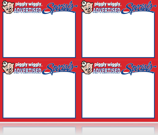 Piggly Wiggly Advertised Special Shelf Signs- Price Cards