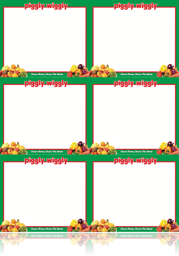 Piggly Wiggly Supermarket Produce Department Shelf Signs