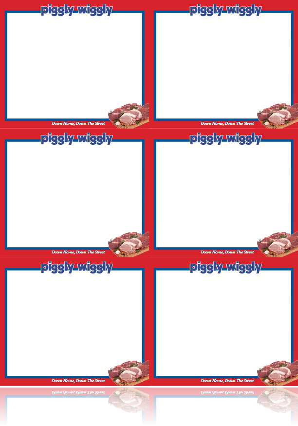 Piggly Wiggly Signs-Grocery Store Meat Department Shelf Signs