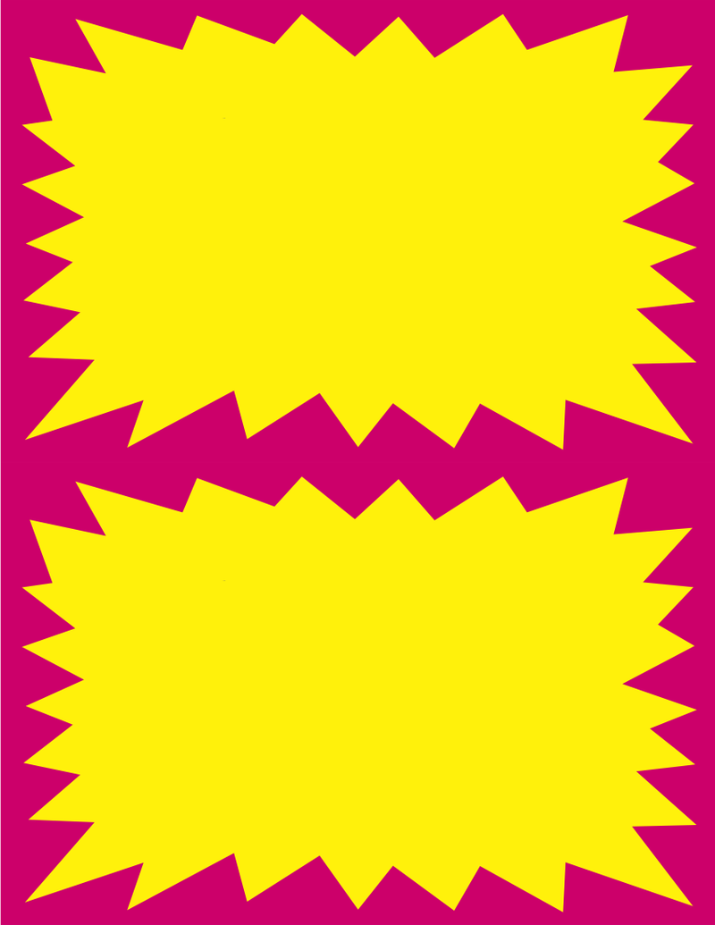Pink & Yellow Shelf Signs-2UP Laser Compatible -200 signs