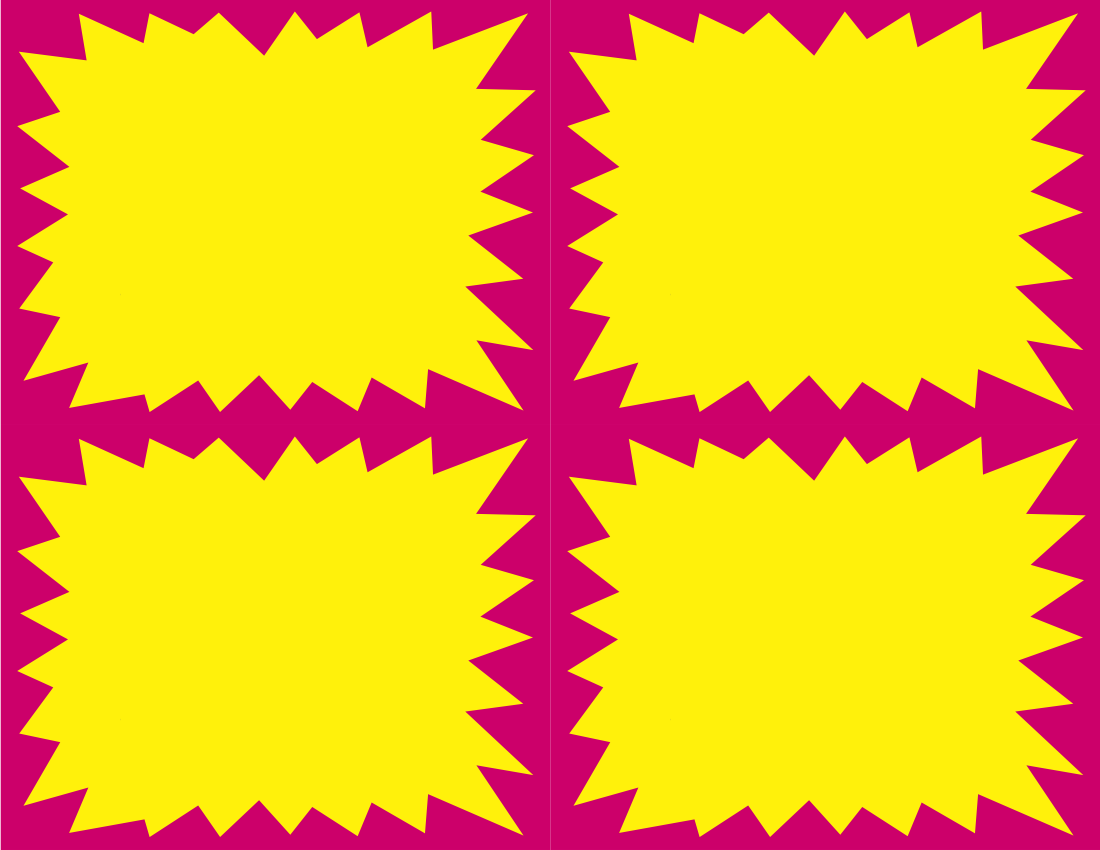 Pink & Yellow Starburst Shelf Signs-4UP Laser Compatible -400 signs ...