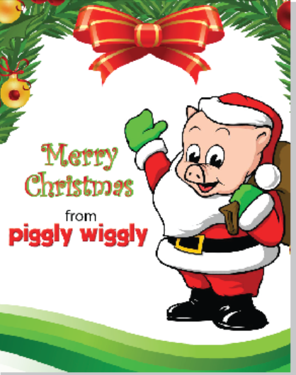 Piggly Wiggly Merry Christmas Window Sign Poster