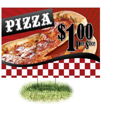 Pizza Lawn Yard Signs-24"W x 18"H