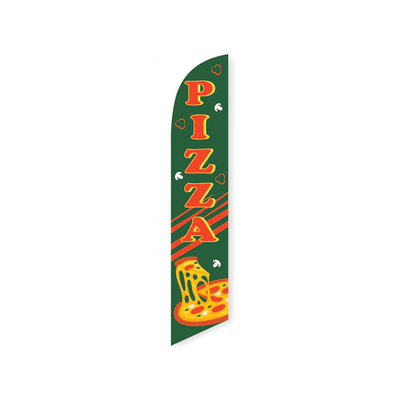Pizza Feather Flag Kit – Green | 11.5ft | Complete Pole Set