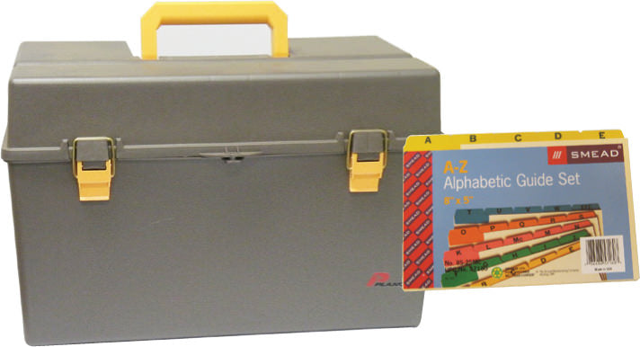 Plastic Storage Box with Index Cards - 21"L x 11 1/2"W x 10"H