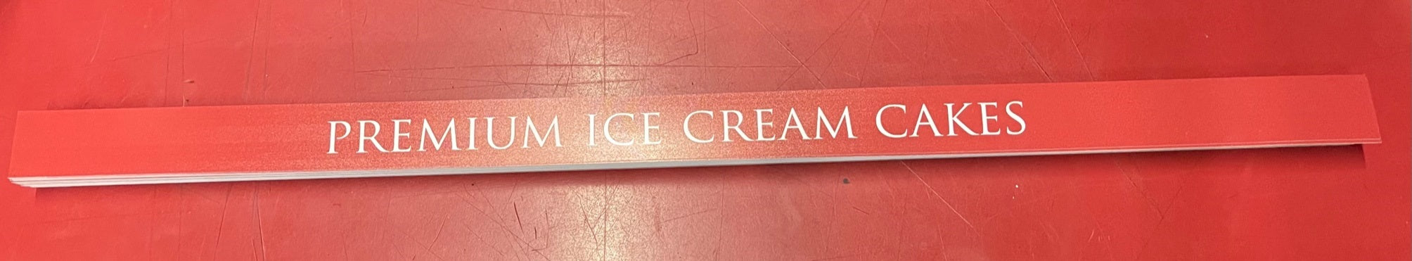 Premium Ice Cream Cakes Price Channel Molding Shelf Strips-24"W x 1.25"H -10 pieces