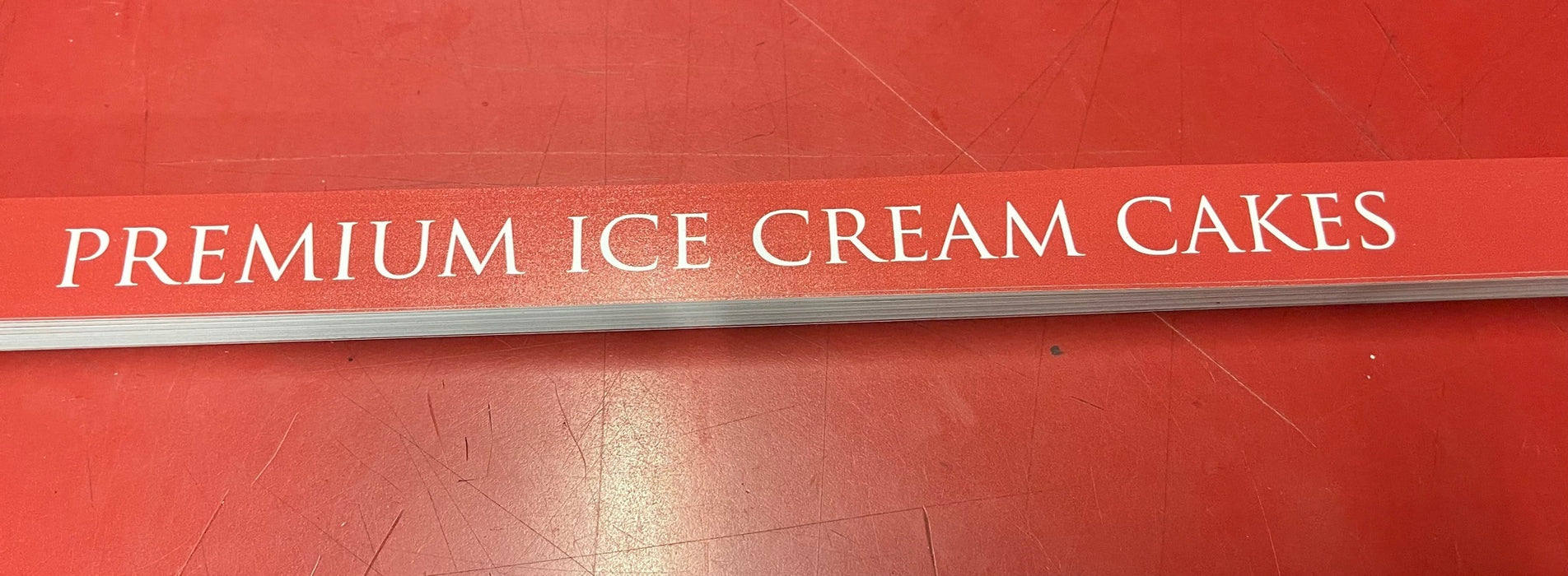 Premium Ice Cream Cakes Price Channel Molding Shelf Strips-24"W x 1.25"H -10 pieces