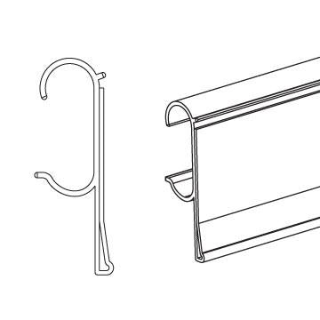 Price Channel Data Strips for Double Wire Cooler Shelves-White 29.5- 65 pcs
