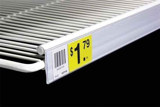 Price Channel Strips for Double Wire Cooler Shelves-Clear 1.25 x