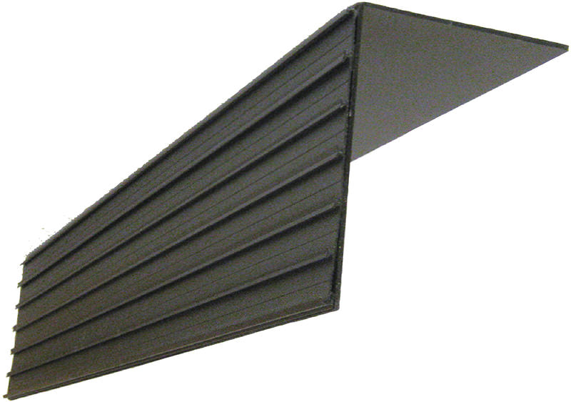 Black Plastic Supermarket Price Display Header 6 Track with L Brace - 48"L