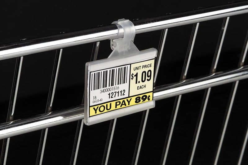 Price Tag Ticket Labels Holders for Wire Fixtures- 1.25" H x 3"L- 100 pieces