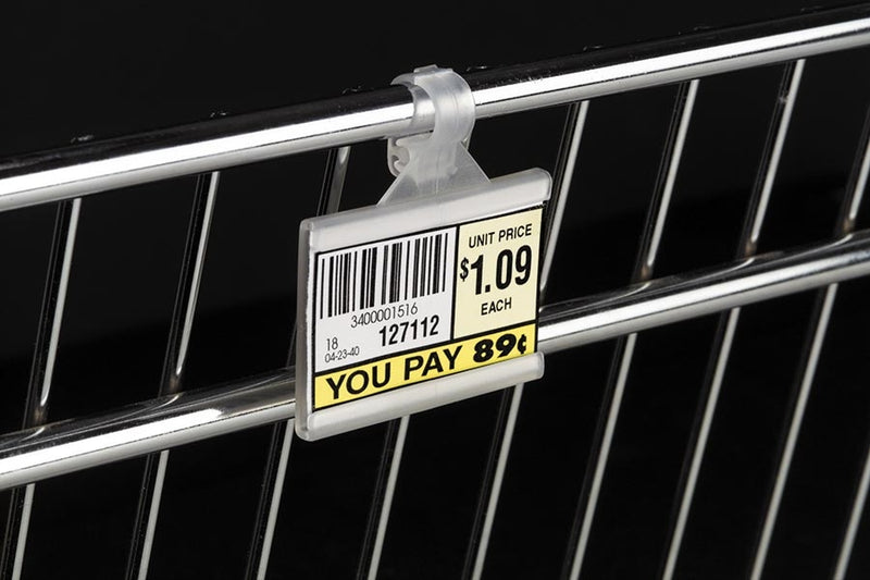 Price Tag Ticket Labels Holders for Wire Fixtures- 1.25" H x 3"L- 25 pieces