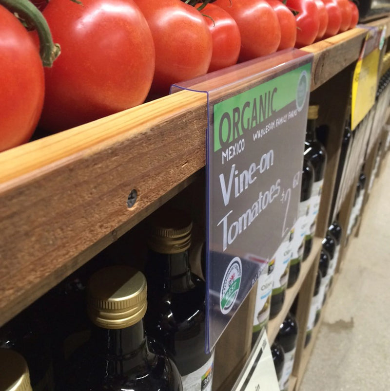 Produce Bin Sign Holders-8.5"W x 6.125"H-10 pieces