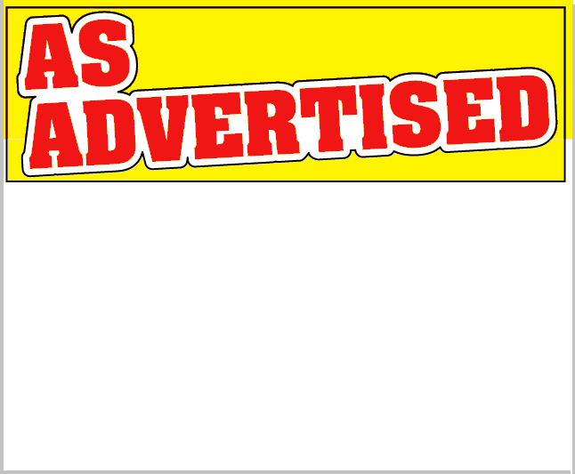 As Advertised Shelf Signs Price Cards-1 UP Laser Compatible Signs-11"W x 8.5" H -100 signs