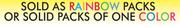 Rainbow Pack Shelf Signs- 5.5"W x 3.5"H -100 per pack - screengemsinc