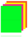 Rainbow Pack Fluorescent Laser Compatible Shelf Signs- 8.5"W x 11"H- 2 up per sheet -200 signs per pack - screengemsinc